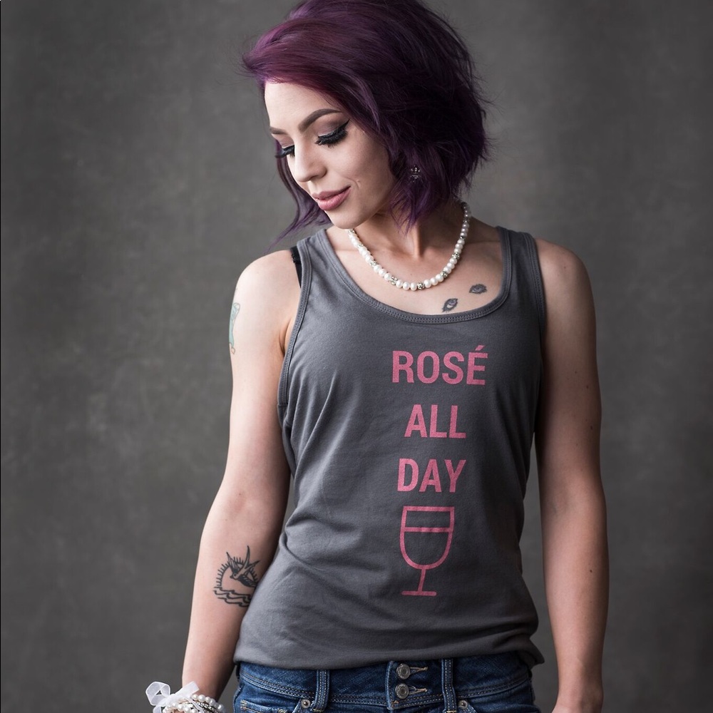 Rosé all day racerback tank